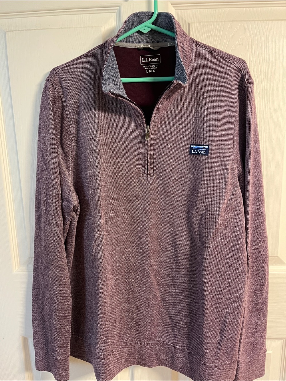 L.L.Bean Heather Plum Quarter-Zip Pullover
